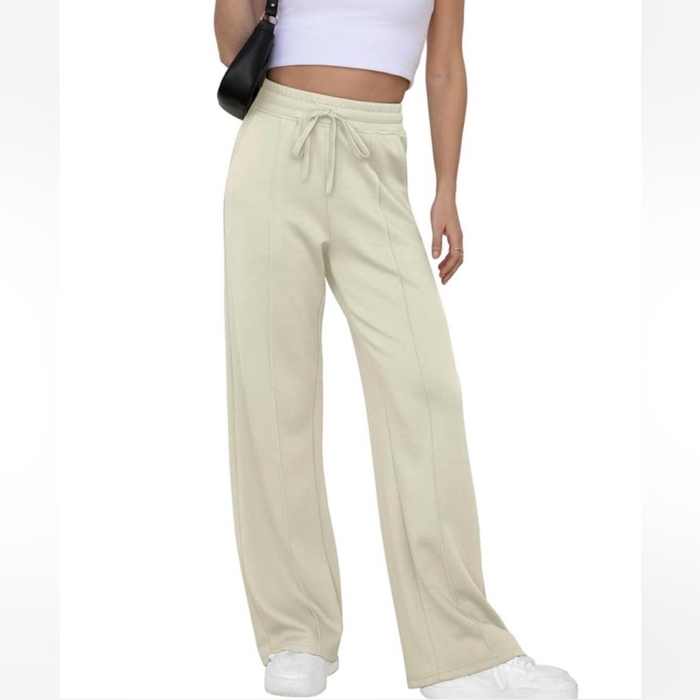 Women's Cream Drawstring Pants
